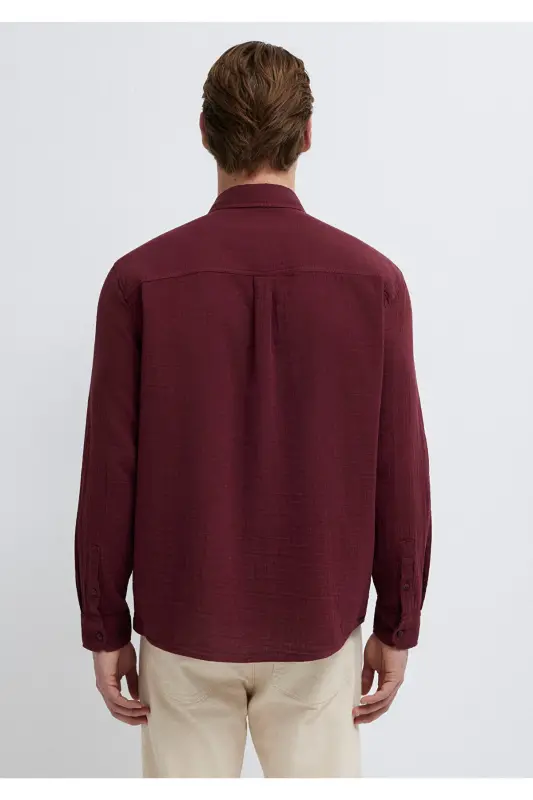 Bordo Gömlek Regular Fit / Normal Kesim 0211518-70426-Bordo - 6