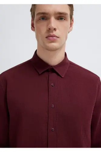 Bordo Gömlek Regular Fit / Normal Kesim 0211518-70426-Bordo - 7