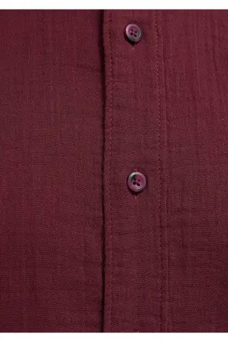 Bordo Gömlek Regular Fit / Normal Kesim 0211518-70426-Bordo - 8