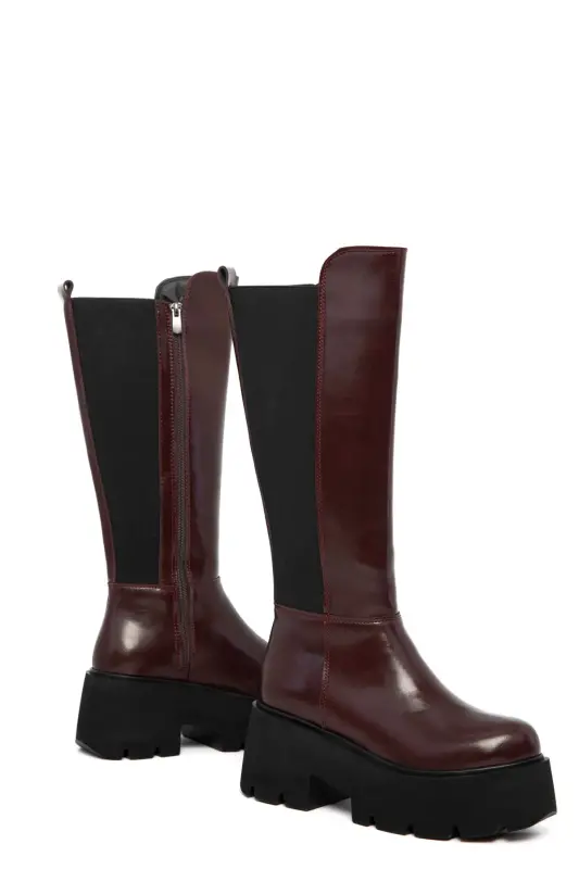 Bordo Kadın Çizme 19945-Bordo - 4