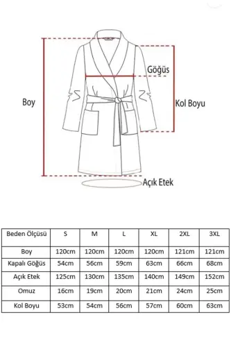 Bordo Kadın/Erkek Unısex Şalyaka Ev, Otel, Spa, Banyo Bornoz Tek Parça-Bordo - 6