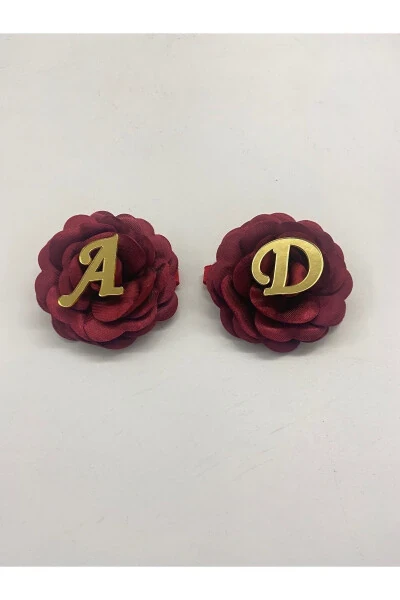 Bordo Kına Duvağı, Gelin Duvak Seti Damat Omuz Örtüsü Şalı El Gülü 8 Parça Takım-Bordo - 12