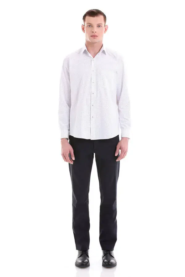 Bordo Klassik Fit Bosma Paxta Slim Yoqali Uzun Ko'ylak - 2