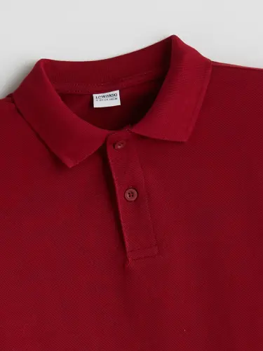 Bordo Polo Yaka Kısa Kollu Basic Erkek Çocuk Tişört-Bordo - LC WAIKIKI (1)