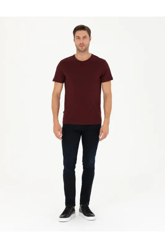 Bordo Slim Fit Basic Tişört 50289335-VR014 - 142334 - 4