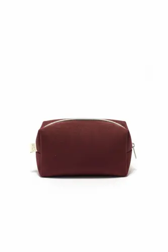Bordo Süet Makyaj Çantası-Bordo2 