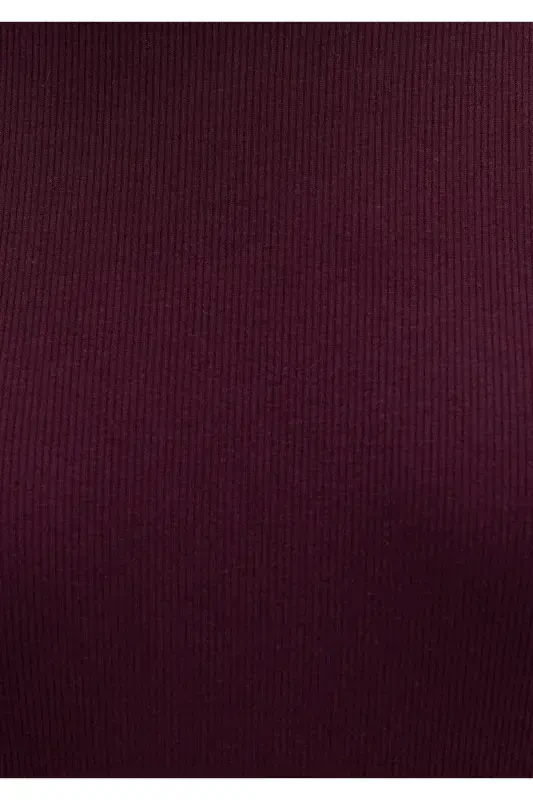 Бордовая базовая футболка Fitted / Облегающий крой 1613081-70434-Bordo - 10