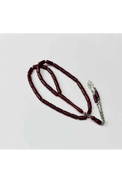 Бордовые гранёные чётки из балтийского янтаря - HAN TICARETHANE (1)