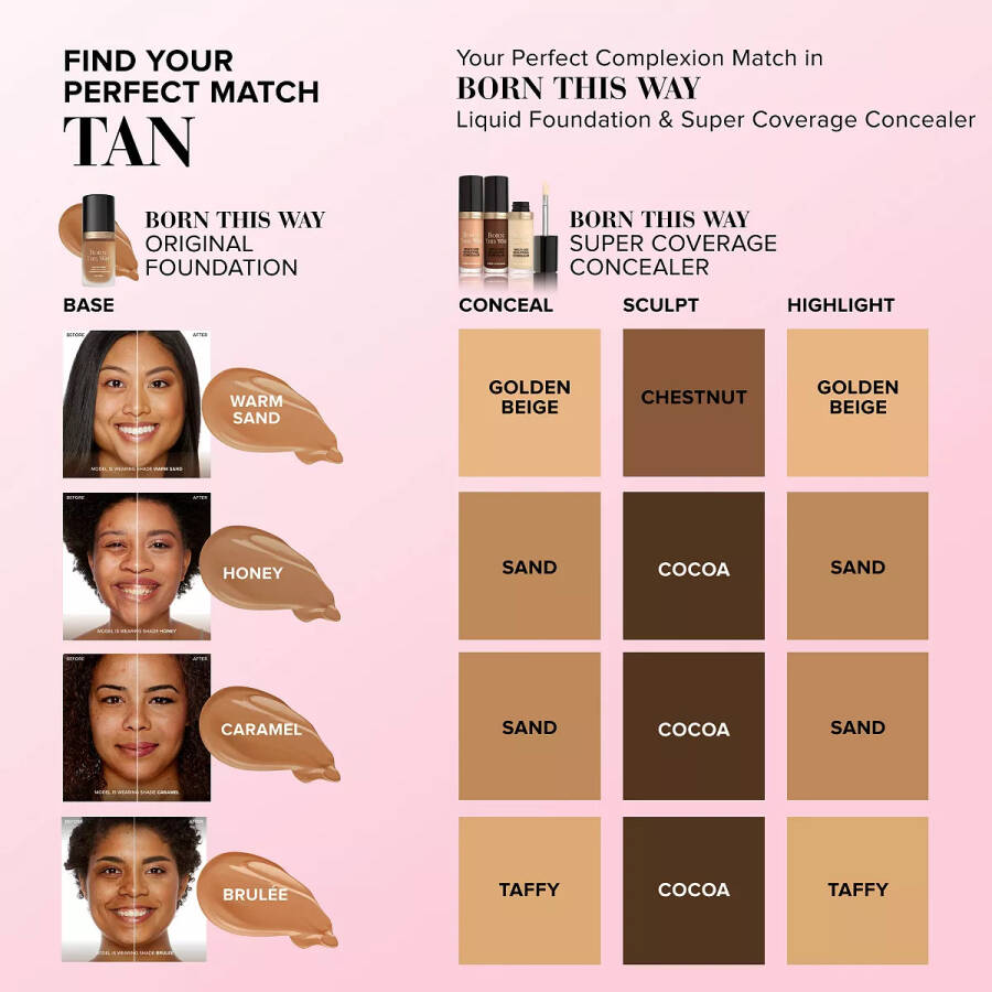 Born This Way Super Coverage Multi-Use Sculpting Concealer Caramel - 9