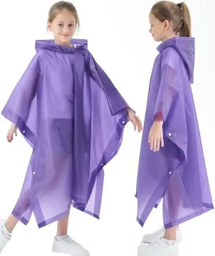 Borogo 2 Pack Raincoats for Kids, Kids Rain Jacket Reusable Rain Ponchos for Boys and Girls - Borogo (1)