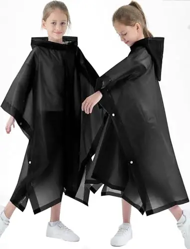 Borogo 2 Pack Raincoats for Kids, Kids Rain Jacket Reusable Rain Ponchos for Boys and Girls - 2