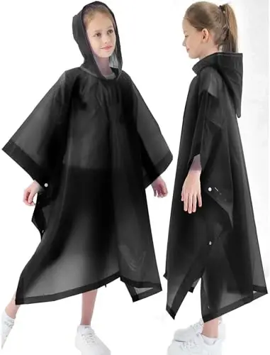 Borogo 2 Pack Raincoats for Kids, Kids Rain Jacket Reusable Rain Ponchos for Boys and Girls - 6