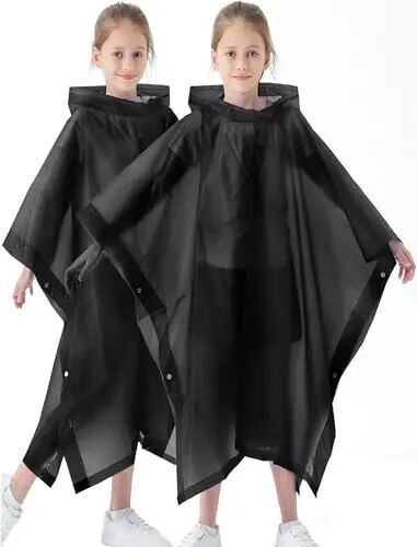 Borogo 2 Pack Raincoats for Kids, Kids Rain Jacket Reusable Rain Ponchos for Boys and Girls - Borogo