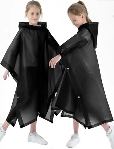 Borogo 2 Pack Raincoats for Kids, Kids Rain Jacket Reusable Rain Ponchos for Boys and Girls - Borogo (1)