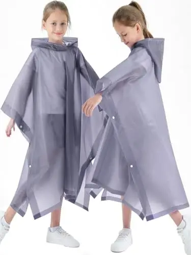 Borogo 2 Pack Raincoats for Kids, Kids Rain Jacket Reusable Rain Ponchos for Boys and Girls - Borogo (1)