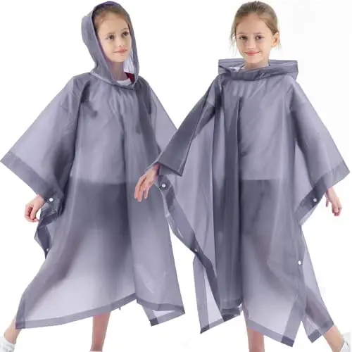 Borogo 2 Pack Raincoats for Kids, Kids Rain Jacket Reusable Rain Ponchos for Boys and Girls - 6