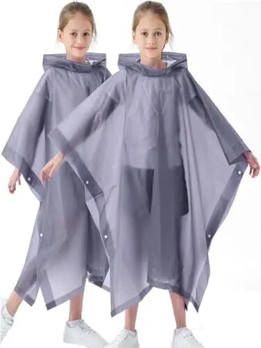 Borogo 2 Pack Raincoats for Kids, Kids Rain Jacket Reusable Rain Ponchos for Boys and Girls - Borogo