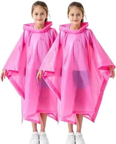 Borogo 2 Pack Raincoats for Kids, Kids Rain Jacket Reusable Rain Ponchos for Boys and Girls - Borogo (1)