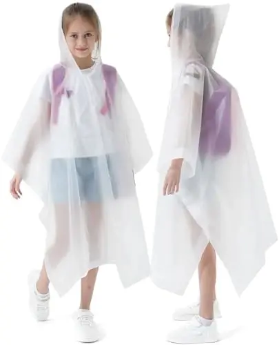Borogo 2 Pack Raincoats for Kids, Kids Rain Jacket Reusable Rain Ponchos for Boys and Girls - 2