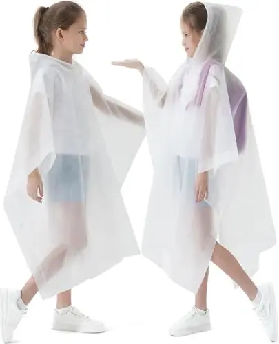 Borogo 2 Pack Raincoats for Kids, Kids Rain Jacket Reusable Rain Ponchos for Boys and Girls - 6