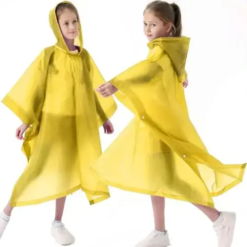 Borogo 2 Pack Raincoats for Kids, Kids Rain Jacket Reusable Rain Ponchos Rain Coats for Boys and Girls - 5