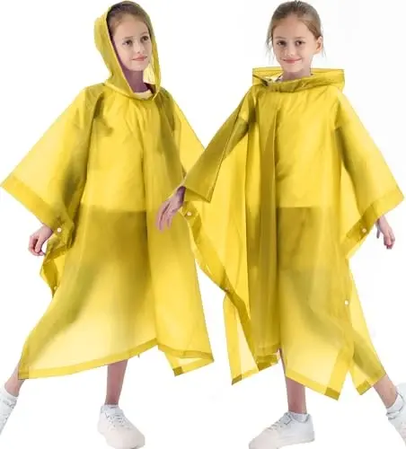 Borogo 2 Pack Raincoats for Kids, Kids Rain Jacket Reusable Rain Ponchos Rain Coats for Boys and Girls - 6