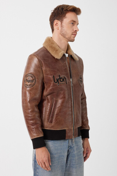 Bosco Taba Leather Fur Coat 111601 - 3