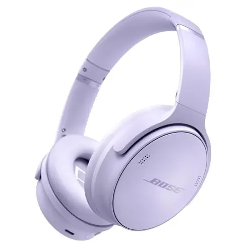 Bose QuietComfort Bluetooth Headphones, Active Over Ear shovqinni bekor qiluvchi va mikrofonli simsiz naushniklar, chuqur bass, 24 soatgacha ishlash vaqti, Chilled Lilac - Cheklangan nashr rangi - 1