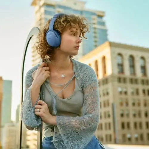 Bose QuietComfort Bluetooth Headphones, Active Over Ear shovqinni bekor qiluvchi va mikrofonli simsiz quloqchinlar, chuqur bas, 24 soatgacha tinglash vaqti, Moviy shafaq - Cheklangan nashr rangi - 3