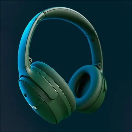 Bose QuietComfort Bluetooth Headphones, Active Over Ear shovqinni bekor qiluvchi va mikrofonli simsiz quloqchinlar, chuqur bass, 24 soatgacha musiqa tinglash vaqti, Kiparis yashili - Cheklangan nashr - 2