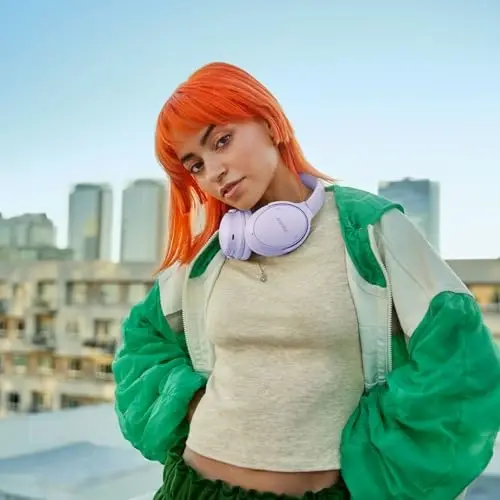 Bose QuietComfort Bluetooth Headphones, Wireless Headphones with Active Over Ear Noise Cancelling and Mic, Deep Bass, Up to 24 Hours of Playtime, Chilled Lilac - Limited Edition Color - 3