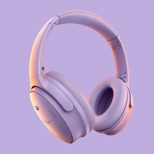 Bose QuietComfort Bluetooth Headphones, Wireless Headphones with Active Over Ear Noise Cancelling and Mic, Deep Bass, Up to 24 Hours of Playtime, Chilled Lilac - Limited Edition Color - 2