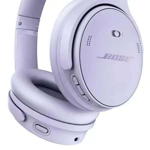 Bose QuietComfort Bluetooth Headphones, Wireless Headphones with Active Over Ear Noise Cancelling and Mic, Deep Bass, Up to 24 Hours of Playtime, Chilled Lilac - Limited Edition Color - 5