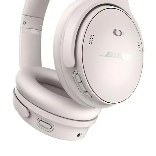 Bose QuietComfort Headphones - Simsiz Bluetooth Quloqchinlar, Faol Quloq Ustidagi Tovushni Bekor Qilish va Mikrofon, USB-C Zaryadlash, Chuqur Bass, 24 Soatgacha O'yin Vaqti, Oq Tutun - 5