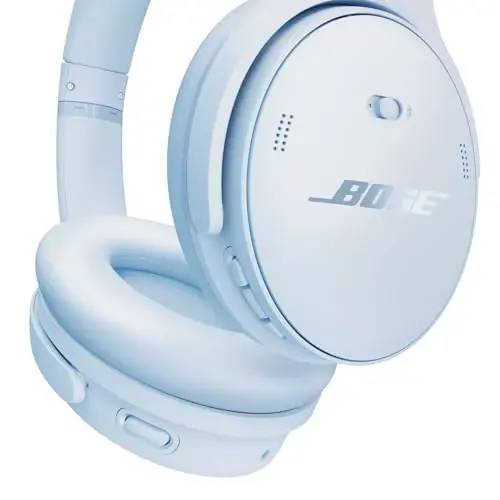 Bose QuietComfort Headphones - Wireless Bluetooth Headphones, Active Over Ear Noise Cancelling and Mic, USB-C Charging, Deep Bass, Up to 24 Hours of Playtime, Ice Blue - Limited Edition Color - 5
