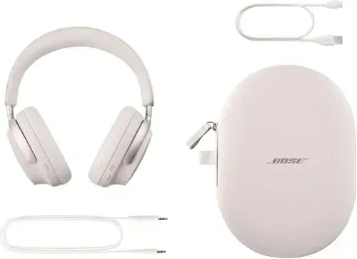 Bose QuietComfort Ultra Bluetooth Quloqchinlar, Fazoviy Audio bilan simsiz quloqchinlar, Mikrafonli shovqinni bekor qiluvchi quloq ustidagi, 24 soatgacha o'yin vaqti, Oq tutun - 5