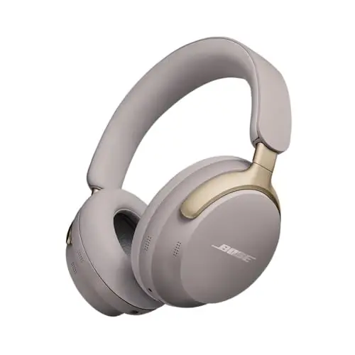 Bose QuietComfort Ultra Wireless Noise Cancelling Over-Ear Headphones - Sandstone, Base - 1