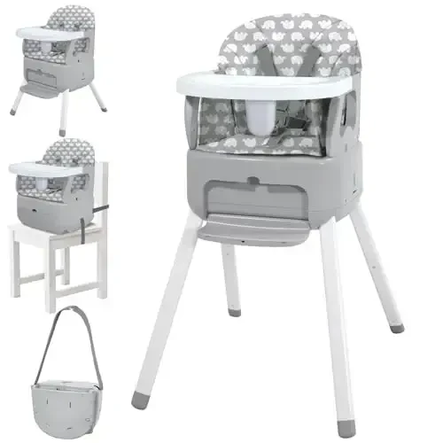 BOSEDSANG 4 ta 1 da Portable Baby Highchair Konvertiruem Highchair Chaqaloqlar va Bolalar uchun - Katlanadigan Ko'chirish Kichik Quti, Yuqori Stul, Chaqaloq Kuchaytirgichi, Ovqatlangan Stul, Oson Tashish va Saqlash (Pushti) - 1