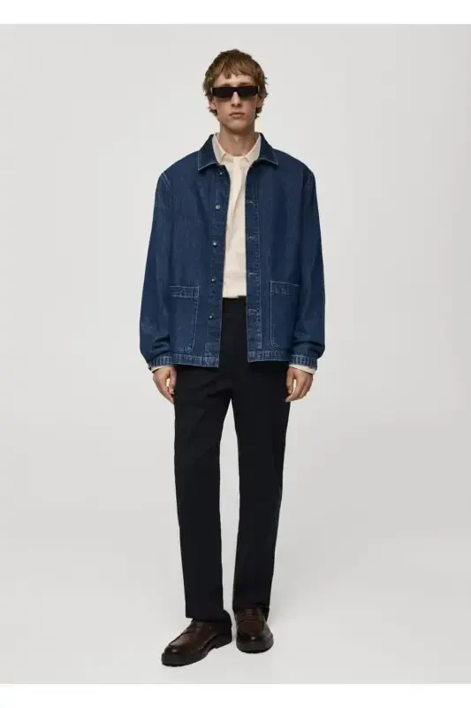 Bo‘sh denim ko‘ylak kurtkasi - 3