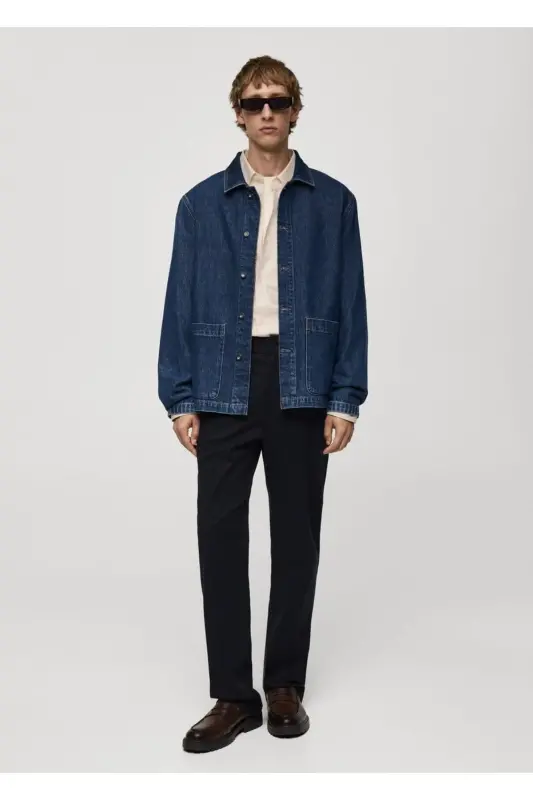 Bo‘sh denim ko‘ylak kurtkasi - 3