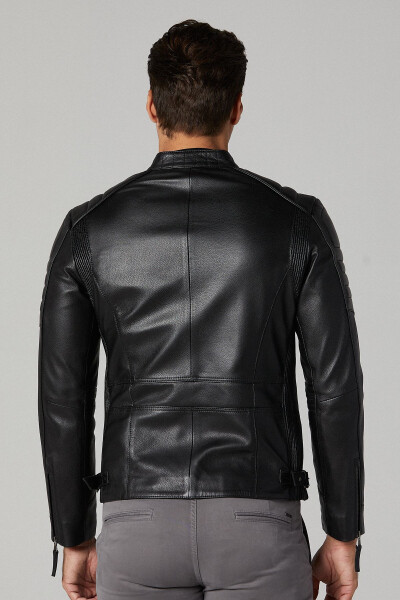 Bosh - X Men's Black Slim-fit Leather Jacket 20wgd6384cy - 10