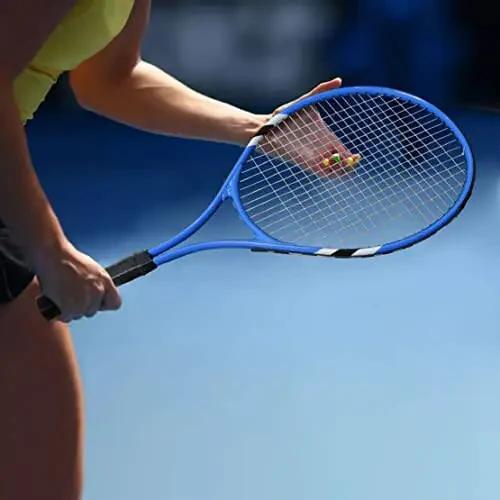 Boshlang'ich darajadagi 2 o'yinchi uchun dam olish uchun tennis raketkalari, oldindan tortilgan 27 dyuymli engil kattalar raketkasi to'plami ayollar erkaklar uchun tennis to'plari, overgrip va tashish sumkasi bilan - 2