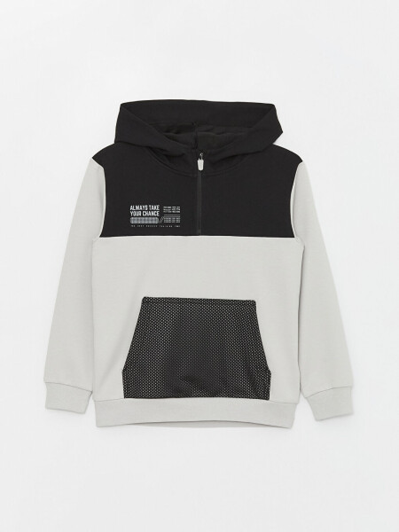 Bosilgan Uzoq Yengli Bola Hoodie - 12