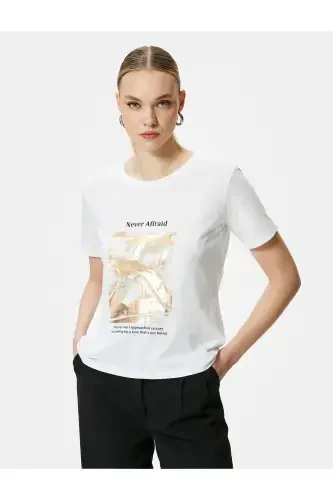 Bosma futbolka Velosiped yoqasi Qisqa yengli Paxta - KOTON (1)