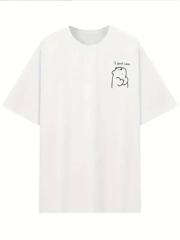 Bosma naqshli keng bichimli futbolka - Oq - 3