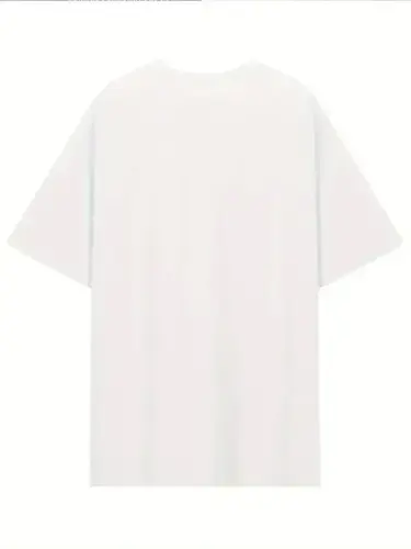 Bosma naqshli keng bichimli futbolka - Oq - 4