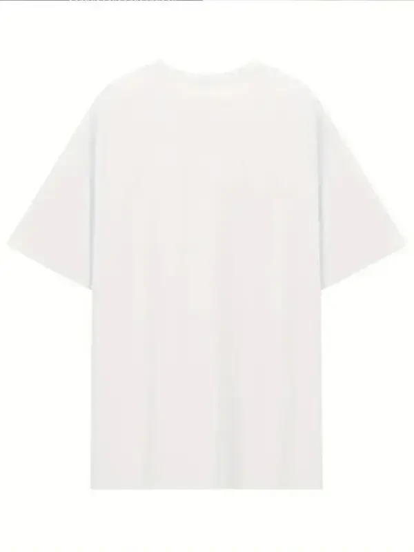 Bosma naqshli keng bichimli futbolka - Oq - 4