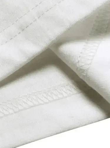 Bosma naqshli keng bichimli futbolka - Oq - 4