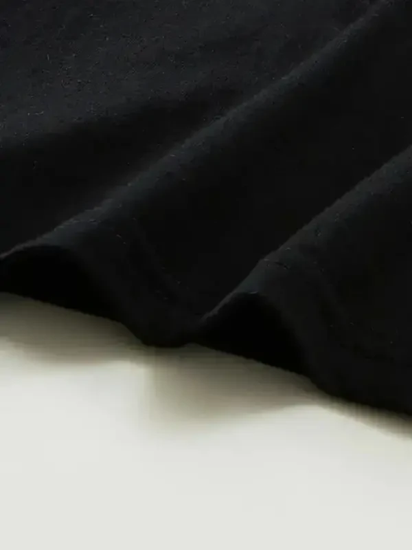 Bosma Oversize Velosiped Yoqali T-shirt - Qora - 3