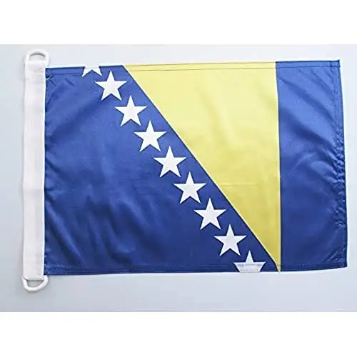 Bosnia and Herzegovina NAUTICAL Flag 18'' x 12'' - Bosnian Herzegovinian flags 30 x 45 cm. - Banner 12x18 in for boat - AZ FLAG 